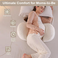 1 x RAW Customer Returns Pregnancy Pillow for Sleeping, Nursing and Pregnancy Pillow, 2024 NEW Adjustable Full Body Comfort Pillow, Maternity and Support Pillow, Removable and Washable Cover Diamond  - RRP €26.72