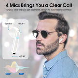 1 x RAW Customer Returns OYIB Bluetooth Headphones In Ear, 2023 New Bluetooth 5.3 Wireless Headphones with 4 ENC Microphone, Immersive HiFi Headphones, Touch Control Earbuds with LED Display, 25H, IPX7 Waterproof Headphones White - RRP €20.54