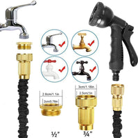 1 x RAW Customer Returns ANSYU 30m Expandable Garden Hose with 8 Functions Spray Gun Expandable Flexible Leakproof Brass Connectors Black - RRP €40.32