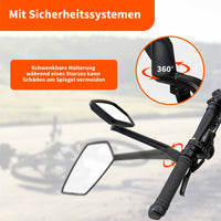 1 x RAW Customer Returns Homieway bicycle mirror left, bicycle rear view mirror extra large mirror surface, HD impact-resistant real glass 360 adjustable bicycle rear view mirror, long handle bicycle mirror for e-bike handlebars 22.2-25.4 mm  - RRP €22.61