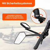 1 x RAW Customer Returns Homieway bicycle mirror left, bicycle rear view mirror extra large mirror surface, HD impact-resistant real glass 360 adjustable bicycle rear view mirror, long handle bicycle mirror for e-bike handlebars 22.2-25.4 mm  - RRP €22.61