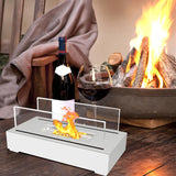 1 x RAW Customer Returns IGTOPS Indoor Outdoor Ethanol Tabletop Fireplace, Bioethanol Tabletop Fireplace, Bio Ethanol Fireplace for Living Room Table Balcony Garden Decorative White  - RRP €43.3