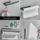 1 x RAW Customer Returns Matte Black Bathroom Accessories Set 7 Piece Adhesive Hardware Towel Holder Toilet Paper Robe Hooks - RRP €27.99