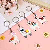 8 x Brand New Sosoport 12pcs Llama Keychain Alpaca Keyring Alpaca Ring Holder Cute Animal Keychain For Birthday Baby Shower Holiday - RRP €153.6