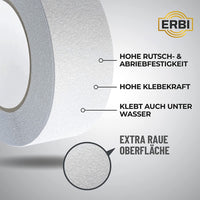 1 x RAW Customer Returns ERBI - Anti-slip adhesive tape 50mm x 20m transparent - waterproof for indoor and outdoor use - anti-slip strips for stairs, ladders, bathrooms - anti-slip strips, anti-slip tape - RRP €29.99