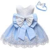 1 x RAW Customer Returns LZH Little Girl Dress Princess Christening Gown for Wedding Bride Birthday - RRP €27.99