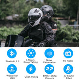 1 x RAW Customer Returns EJEAS Q7 Bluetooth Motorcycle Intercom, Upgraded Bluetooth 5.1 Motorcycle Helmet Intercom Communication System with Stereo Sound Effect, FM Function and Quick Pairing Pack of 1  - RRP €69.99