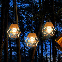 1 x RAW Customer Returns Pack of 3 rattan hanging lamps with battery outdoor indoor hanging light remote control battery-operated lamp portable boho basket lampshade pendant light without electricity power connection outdoor lighting - RRP €59.94