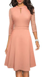 1 x RAW Customer Returns HOMEYEE Damen Elegant Hollow Out Spitze Swing Retro Party Cocktailkleid A234 XXL, Blush  - RRP €43.99