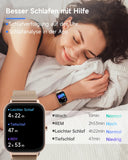 1 x RAW Customer Returns TOOBUR Smartwatch for Women Compatible Alexa and Phone Function, 1.8 Fitness Watch with 100 Sports, 24 7 Heart Rate, Pedometer and Fitness Tracker, IP68 Waterproof, Compatible Android iOS, Golden - RRP €36.29