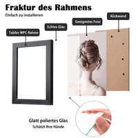 1 x RAW Customer Returns Egofine picture frames 10x15 set of 4, robust wooden composite photo frames with real glass - horizontal or vertical for wall hangings or table decoration, black - RRP €17.14