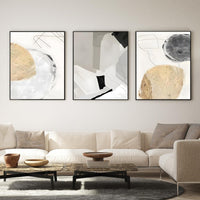 1 x RAW Customer Returns IUNTWEIE Abstract Poster Set of 3 Modern Wall Picture Poster Abstract Geometric Pictures Gold Circular Geometric Canvas Picture Living Room Decoration Without Frame E.40 x 60 cm x 3  - RRP €28.99