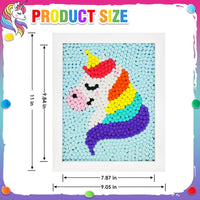 23 x Brand New Funto Unicorn Pompom Painting Art Set - 1100 Colorful Pompoms and Accessories Included, Canvas and Premium Frame for Home Decoration DIY Painting for Kids and Adults - RRP €469.2