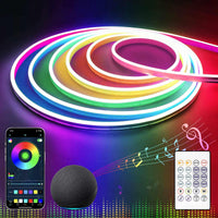 1 x RAW Customer Returns Neon LED Strip 3m, RGB Flexible Neon LED Strip with App Control and Remote Control, IP65 Neon LED Strip Music Sync, for Indoor and Outdoor DIY Bedroom, Living Room, Decoration - RRP €25.56