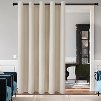 1 x RAW Customer Returns DWCN Room Divider Curtain Opaque Beige Room Divider Eyelet Curtain 1 Piece Blackout Curtain for Living Room, Bedroom, Patio Door, Office, 213 x 254 cm H x W  - RRP €45.26