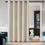 1 x RAW Customer Returns DWCN Room Divider Curtain Opaque Beige Room Divider Eyelet Curtain 1 Piece Blackout Curtain for Living Room, Bedroom, Patio Door, Office, 213 x 254 cm H x W  - RRP €45.37