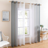 1 x RAW Customer Returns MIULEE Set of 2 Voile Curtains Two-Tone Curtain with Eyelets Transparent Curtain Eyelet Curtain Window Curtain Translucent for Bedroom, 140 x 225 cm, Grey - RRP €23.49