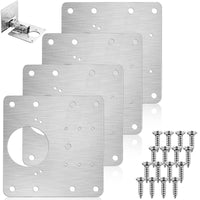 1 x Brand New 4 Piece Hinge Repair Kit, Repair Piece for Side Hinge Plate, Door Hinge Repair Kit, for Restoring Door Cabinets, Home Furniture, Drawer Boxes, Windows With Screws  - RRP €9.06