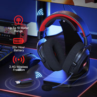 1 x RAW Customer Returns Redragon H510 Zeus-X RGB - Wireless Gaming Headset 7.1 Surround Sound - 53MM Audio Transducers in Memory Foam Ear Pads and Durable Fabric Cover - RRP €69.99