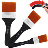 1 x RAW Customer Returns 3 Pieces Flat Paint Brush, 20 40 60 mm Professional Flat Brush Set, Large Nylon Paint Brush, Wood Paint Brush for Acrylic, Oil, Watercolor, Home Decoration - RRP €7.92