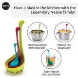 1 x RAW Customer Returns OTOTO The Nessie Family Soup Ladle and Tea Infuser Set - Durable Silicone, Colander for Cooking Tea Infusers - 100 Food safe, BPA Free Spoon - Heat Resistant Fun Kitchen Gadgets - RRP €34.99