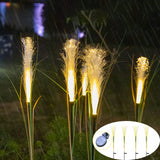 1 x RAW Customer Returns Solar lamps for outdoor garden, pack of 4 LED garden decoration reed solar plug garden lights, IP65 waterproof solar feather light for outdoor, lawn, balcony, and terrace decoration - RRP €24.05