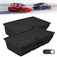 1 x RAW Customer Returns FanpBow Tesla Model Y Seat Organizer Box Storage Box Under Seat Organizer Hidden Under Front Seats Under Seat Organizer for Tesla Model Y Accessories 2023 2022 2021 Pack of 2  - RRP €69.99