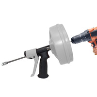 2 x Brand New DrainX Spinfeed 50 foot drum auger, manual use or drill drive, automatic extension and retraction of the plumbing snake, work gloves and storage bag in - RRP €99.98