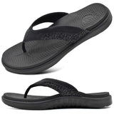 1 x RAW Customer Returns ONCAI Men s Flip Flops Summer Sport Shower Swimming Pool Beach Men s Toe Separator Sandals Bathing Shoes With Orthopedic Arch Support Rubber Footbed Black Size 42 - RRP €27.99