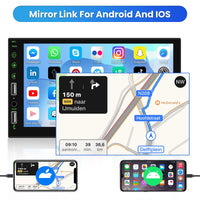 1 x RAW Customer Returns Hikity 1Din Car Radio with Apple Carplay Android Auto with 7 inch Screen, Touch Display with Bluetooth EQ FM Radio Dual USB AUX Mirror Link Steering Wheel Control Rear View Camera Microphone - RRP €89.99