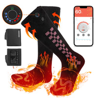 1 x RAW Customer Returns Heated socks, electric heated socks for women and men, APP control, battery operated heated soles for hiking, cycling, camping, skiing, hunting, rechargeable winter heating socks - RRP €50.41