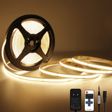 1 x RAW Customer Returns TTWAY COB LED Strip 2700K, 5M DC24V Warm White LED Strip with Power Supply and Remote Control, 480LEDs M, CRI 93 , 8mm Width, Dimmable COB Light Strip for Bedroom, Home Decoration - RRP €32.65