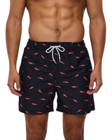 1 x RAW Customer Returns Domee Men s Swimming Trunks Board Shorts with Pockets Swimming Shorts with Mesh Lining Summer Red Fish M - RRP €20.16