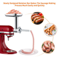 1 x RAW Customer Returns Gdrtwwh meat grinder attachment compatible with all KitchenAid food processors-with 3 sausage stuffers 2 grinding blades 5 grinding disc - RRP €55.01