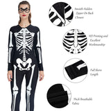 1 x RAW Customer Returns TUONROAD Halloween costume with glow patterns women s skeleton overall jumpsuit for Halloween dress up party, Christmas, carnival or theme parties L - RRP €36.29