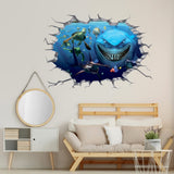 1 x Brand New Watercolor Ocean Wall Sticker, Wall Sticker 3D Window, Under the Sea World Life Marine Animal Fish Wall Decoration, Mural Living Room Bedroom Children s Room Decoration Bathroom Octopus  - RRP €20.4