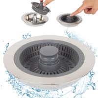 7 x Brand New ESUFEIR strainer basket sink pop up, sink plug stainless steel sink spare part sink strainer water storage and odor prevention, drain plug with 18 slots - RRP €56.35