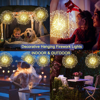 1 x RAW Customer Returns yowin fairy lights fireworks 2 pieces 198 LED light ball Christmas battery operated, 8 modes waterproof firework light with remote control timer for indoor outdoor garden Christmas decoration - warm white - RRP €23.64