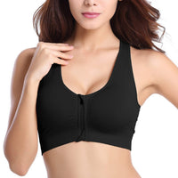 1 x RAW Customer Returns CMTOP Women s Seamless Sports Bra Wireless Bra with Removable Pads for Women Bra Front Closure Training Bra Black White, XXL  - RRP €18.68