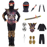 1 x RAW Customer Returns ZUCOS Children s Ninja Halloween Costume Set Girls Boys Ninja Dragon Muscles Carnaval Costume Black, 4-6 Years  - RRP €23.38