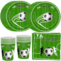 1 x Brand New MEZHEN Football Party Tableware Children s Birthday Decoration Birthday Football Party Tableware Paper Plates Cups Napkins Birthday Party Set Table Decoration 16 People - RRP €19.15