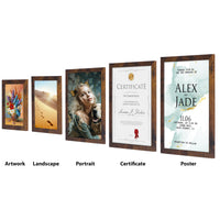 1 x RAW Customer Returns HORLIMER 15-piece picture frame set 13x18 cm, brown picture frame with wood grain, photo frame collage for 18x13 photos and pictures, wall or table display - RRP €28.99