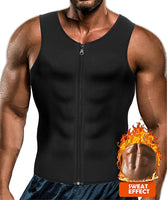 1 x RAW Customer Returns Yokald Men s Sauna Sweat Vest Zipper Suit Neoprene Corset Fitness Shapewear Compression Waist Trainer Top Body Shaper for Workout Black, L  - RRP €22.88