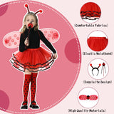 1 x RAW Customer Returns Ulikey Ladybug costume children, 5-piece ladybug costume children with wings, tulle skirt, socks, magic wand and tiara, cosplay Ladybug costume, fairy skirt ballet dresses for carnival cosplay fancy dress - RRP €24.19