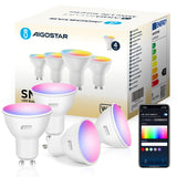 1 x RAW Customer Returns Aigostar Alexa Light Bulb GU10 SL2 Smart Lamp 4.9W WLAN Lamp LED RGBCCT 2700-6500K Dimmable, 26 Scene Mode, App Control, Compatible with Alexa Google Home, No Hub Required, 4 Pack - RRP €30.0