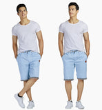 1 x RAW Customer Returns HCSS Shorts Men s Bermuda Shorts Men s Summer Chino Shorts Cotton Elastic with Drawstring Sky Blue-XXL  - RRP €33.71