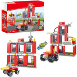 1 x RAW Customer Returns COGO 2 in 1 Fire Station Building Sets with Fire Truck City Fire Building Blocks for Children Construction Toys for Boys and Girls Ages 6-12 178 Pieces - RRP €18.74