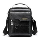 1 x RAW Customer Returns Hjkiopc Bag for Men, Leather Casual Shoulder Bag for Men, Small Messenger Bag for Office, Travel, Daily Life, Gift for Father s Day, B-black - RRP €32.4