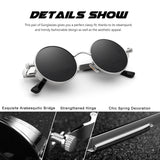 1 x RAW Customer Returns CGID Retro Sunglasses in Steampunk Style Round Metal Frame Polarized Glasses Men Women - RRP €27.22