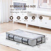 1 x RAW Customer Returns GoMaihe 3 PCS Foldable Underbed Storage Box, Breathable Closet Boxes with Handle, Under Bed Clothes Storage Organizer, Closet Organizer for Quilts, Blankets, Bedding - RRP €21.99